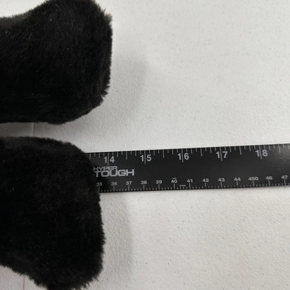 Vintage Black Plush Bear‎ Red Nose & Embroidered 